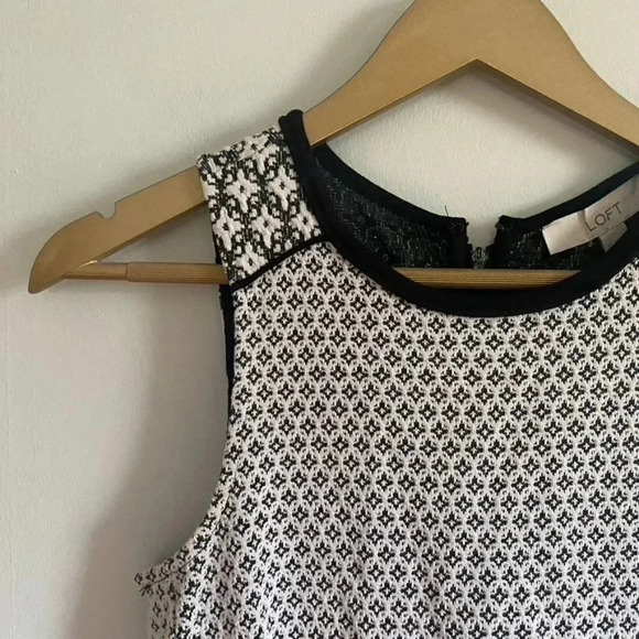 Ann Taylor LOFT Black and White Fit and Flare Dress - Picture 5 of 15